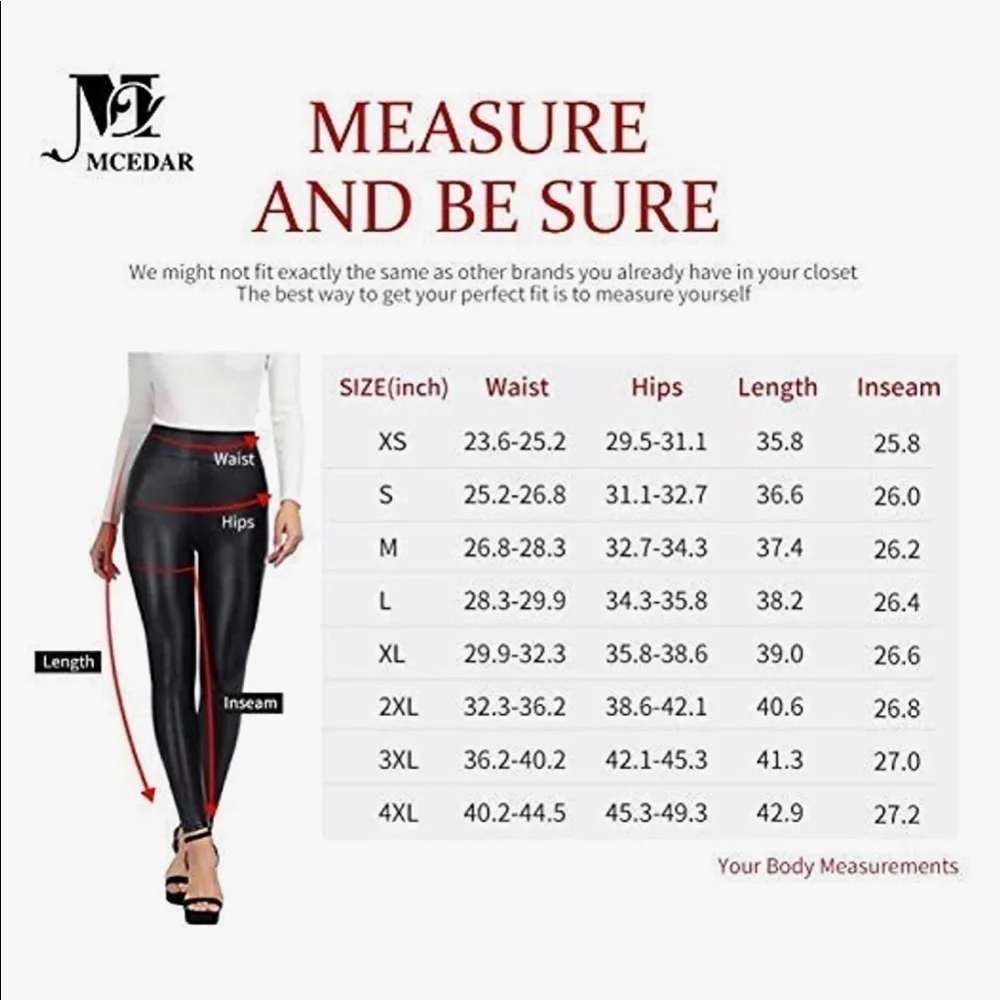 Women’s Faux Leather Skinny Leggings | Black | Size Large